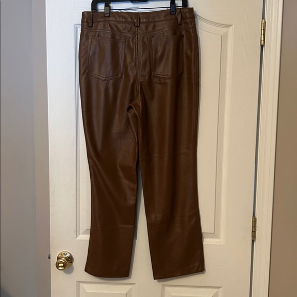 Maison d’Amelie vegan leather caramel brown pants measures 32/28 - Picture 3 of 5